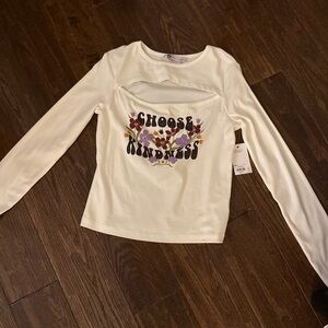 Choose Kindness Long Sleeve Shirt - with cut out
